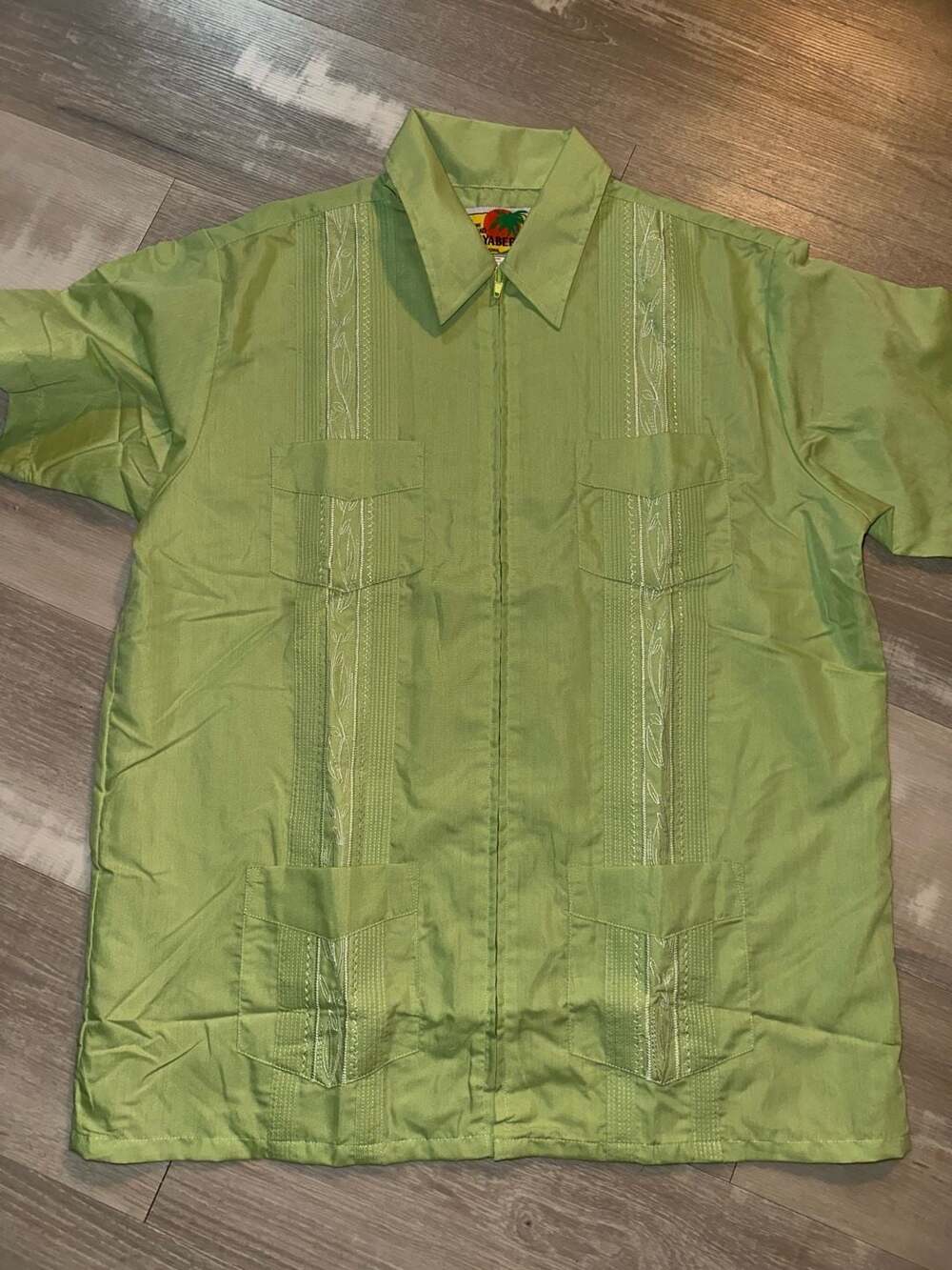 The Genuine Haband Guayabera Short Sleeve Embroidered Shirt